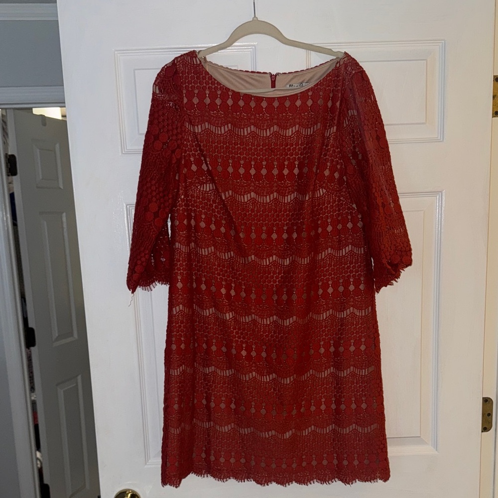 Elegant rust Lace Dress